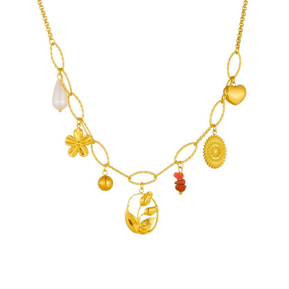 CN44: 18K Gold Plated Premium Stainless Steel Charm Necklace