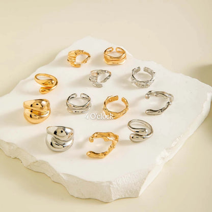 ✨RS50: Maximalistic Finger Ring Sets (Golden & Silver) - 12pcs (full set adjustable)