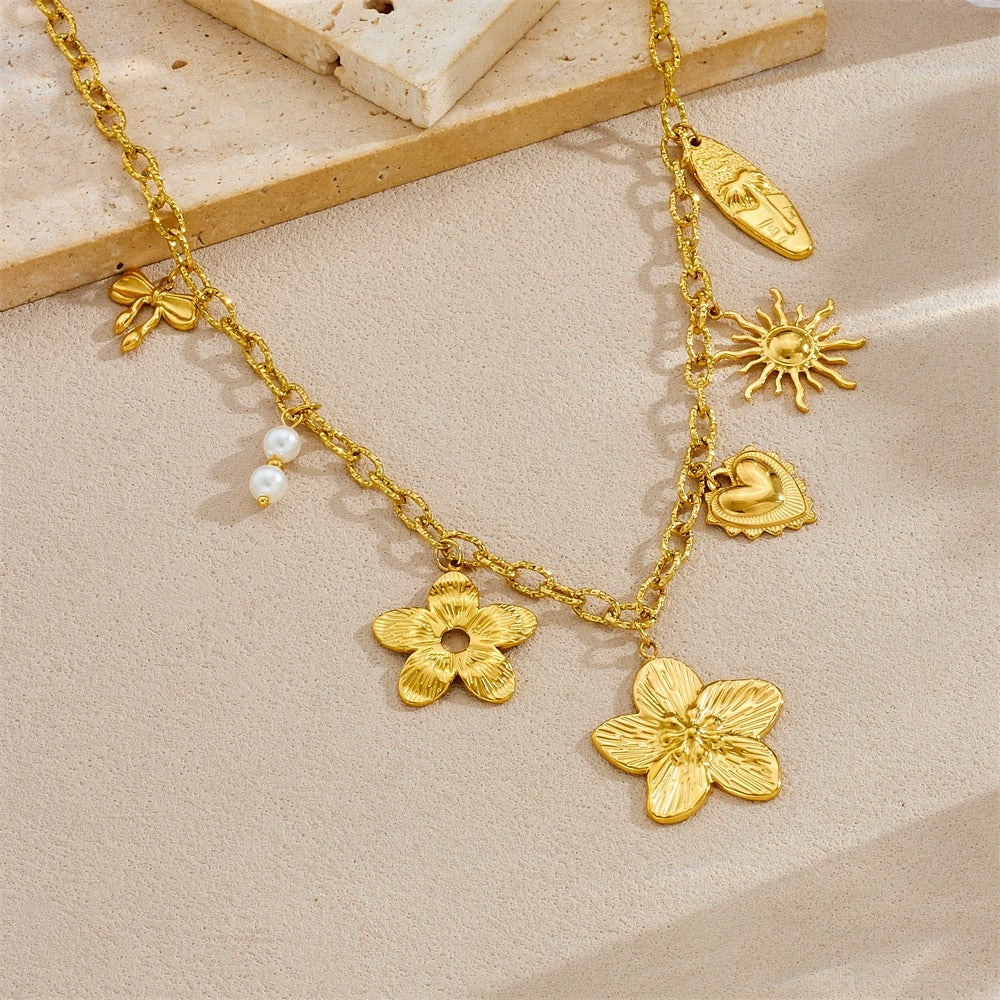 CN27: 18K Gold Plated Premium Stainless Steel Charm Necklace
