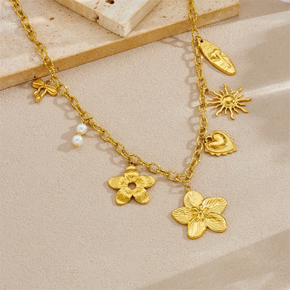 CN27: 18K Gold Plated Premium Stainless Steel Charm Necklace