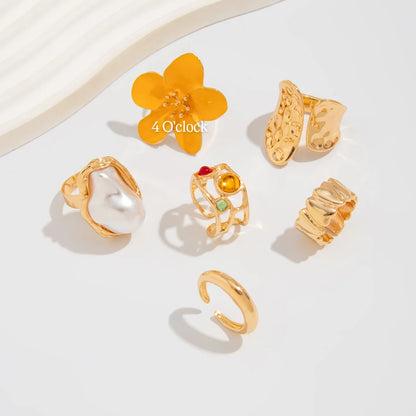✨RS62: Maximalistic Finger Ring Sets (Golden) - 6pcs (Full set adjustable)