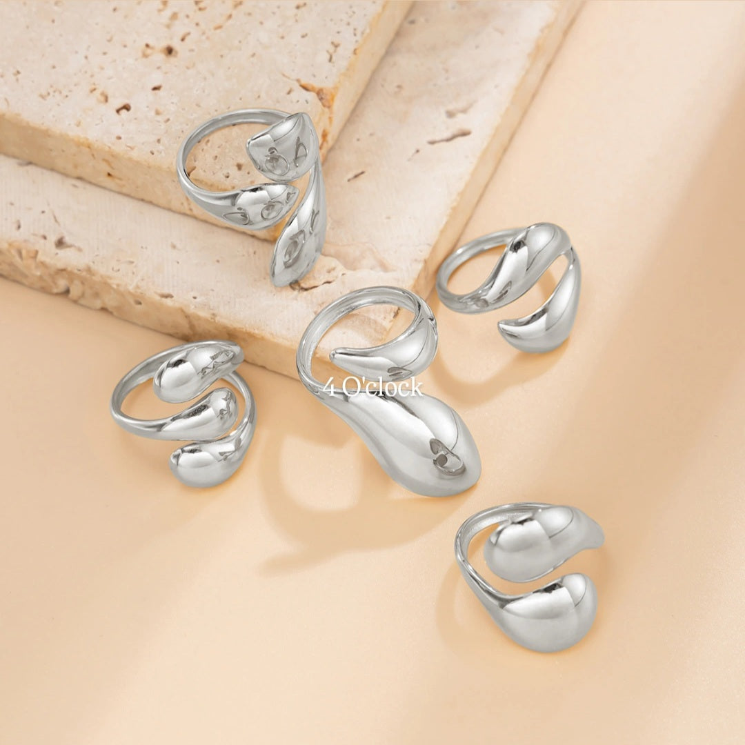 ✨RS104: Maximalistic Finger Ring Sets (Silver) - 5pcs (Full set adjustable)