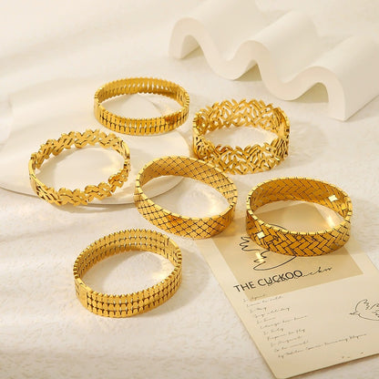 CB03: 18k Gold Plated Premium Stainless Steel Cuff Bangles