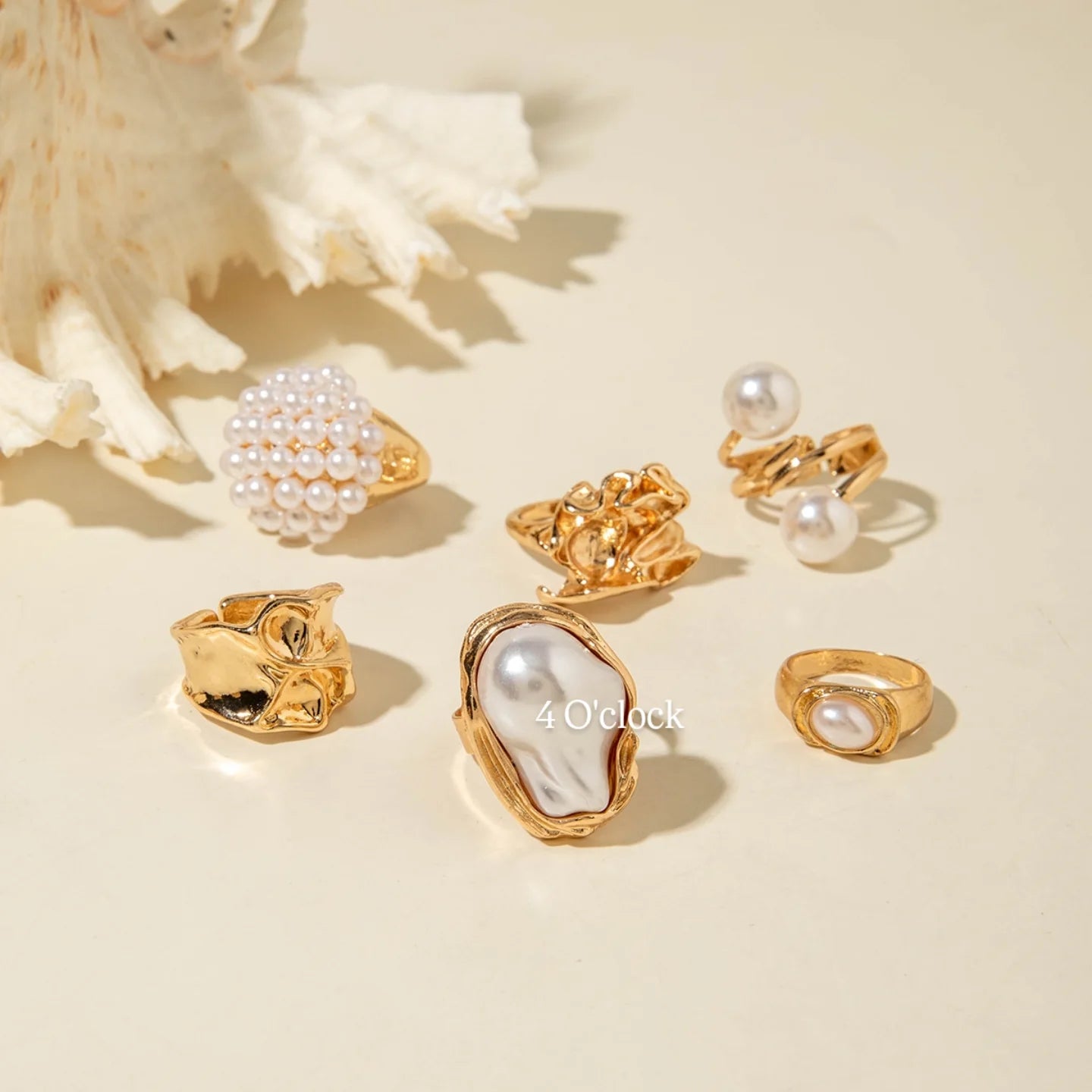 ✨RS80: Maximalistic Finger Ring Sets (Golden) - 6pcs (Adjustable-Non adjustable mixed sizes)