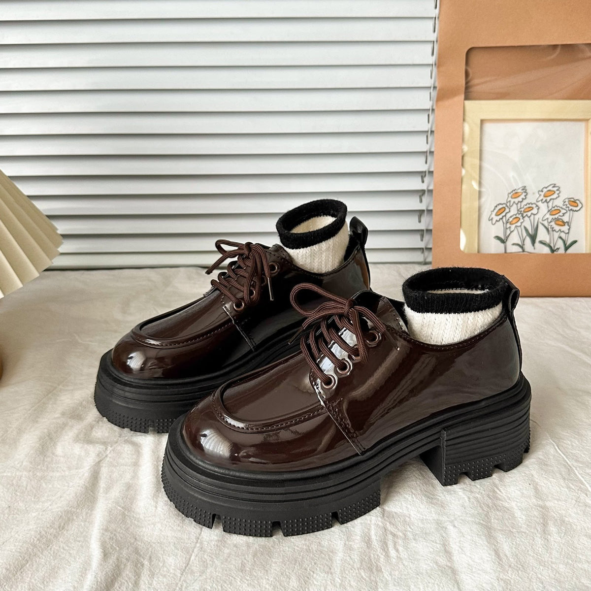 Platform Oxford Boots: Black & Brown (PRE ORDER ONLY)