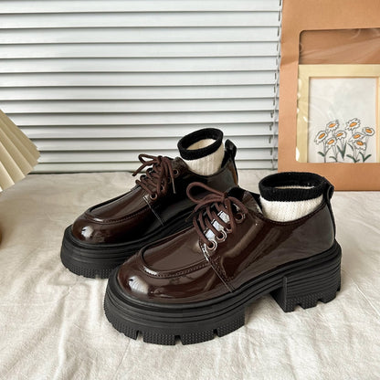 Platform Oxford Boots: Black & Brown (PRE ORDER ONLY)