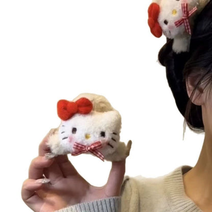 Hello Kitty Plushy Hairclaws: Red