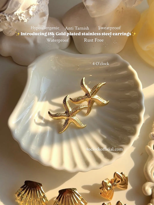 GE06: Stainless Steel Earrings: Starfish