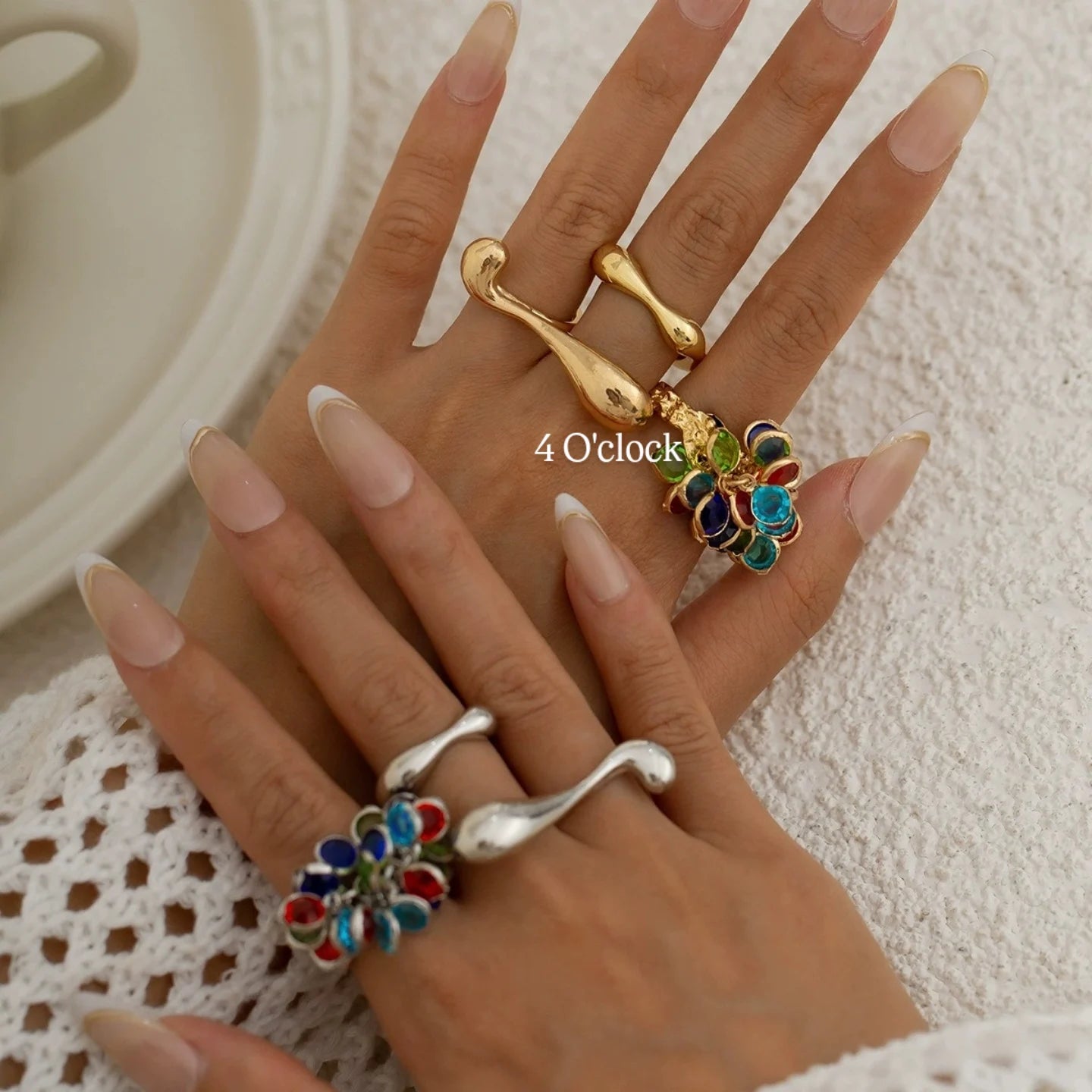 ✨RS115: Maximalistic Finger Ring Sets (Golden) - 3pcs (Adjustable-Non adjustable mixed sizes)
