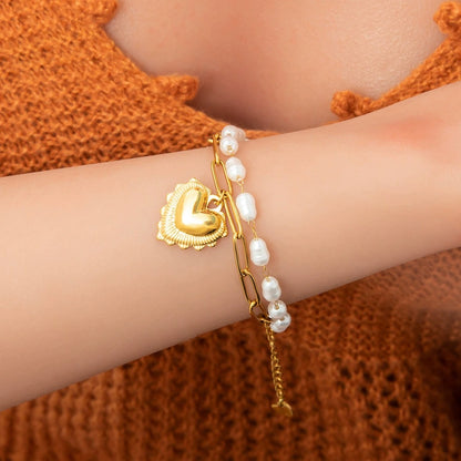 BN45: 18K Gold Plated Premium Stainless Steel Charm Bracelet