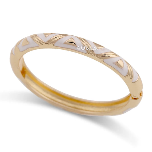 ✨🦢VC88: Vintage Victorian Enamel Bangles : White Fairy 🌸🕯️