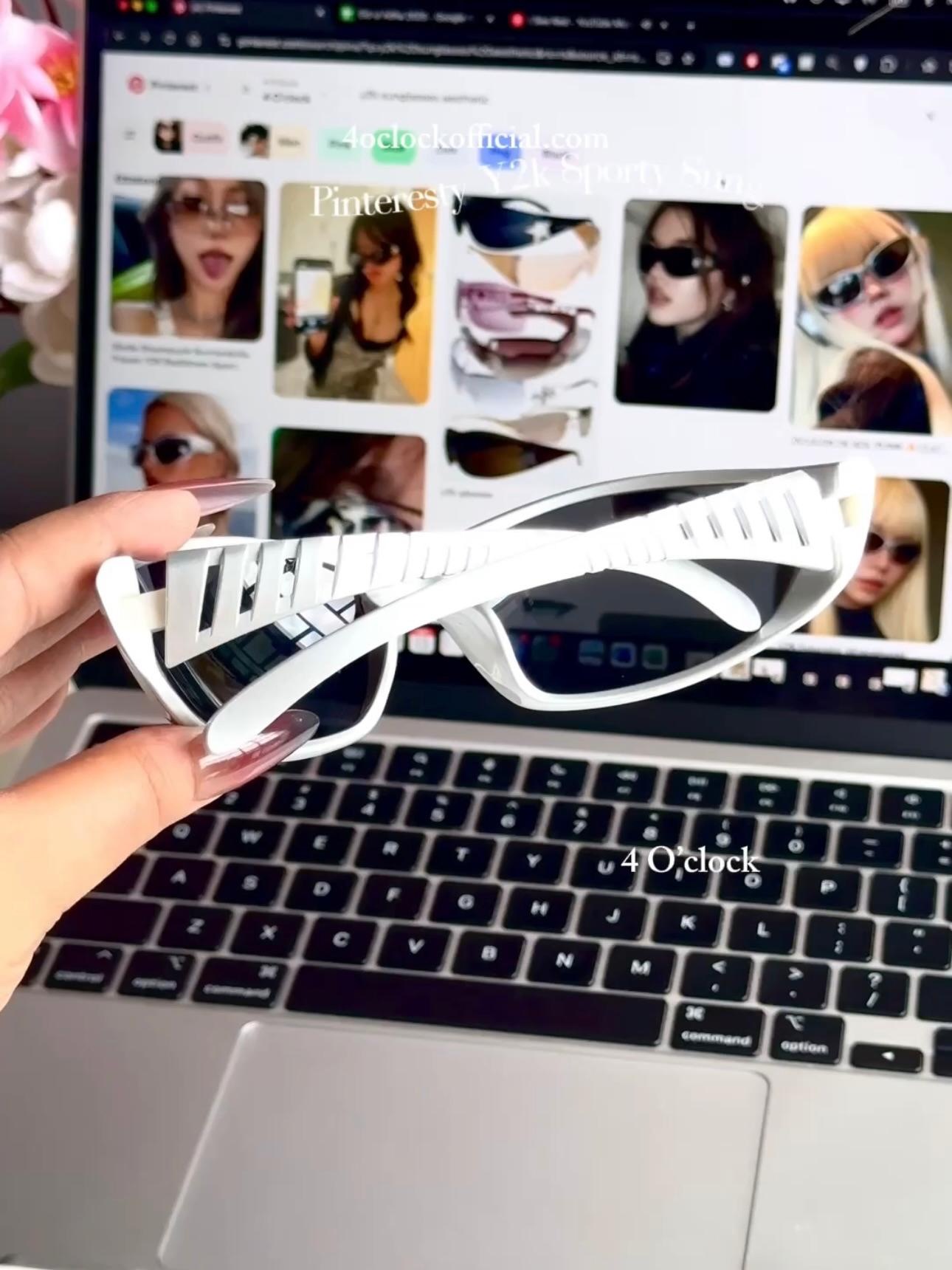 S02: Pinteresty Y2k Sports Sunglasses - Black +  Silver (with box) Unisex