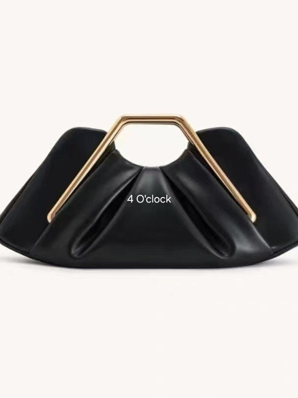 Metal Frame Handbag: Black