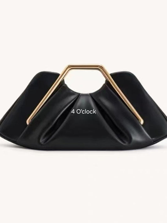 Metal Frame Handbag: Black