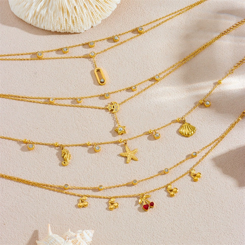 A85: 18K Gold Plated Stainless Steel Minimalist Anklet: Pearl Drop