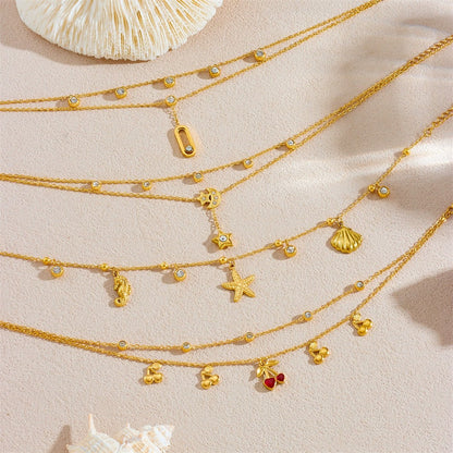 A85: 18K Gold Plated Stainless Steel Minimalist Anklet: Pearl Drop