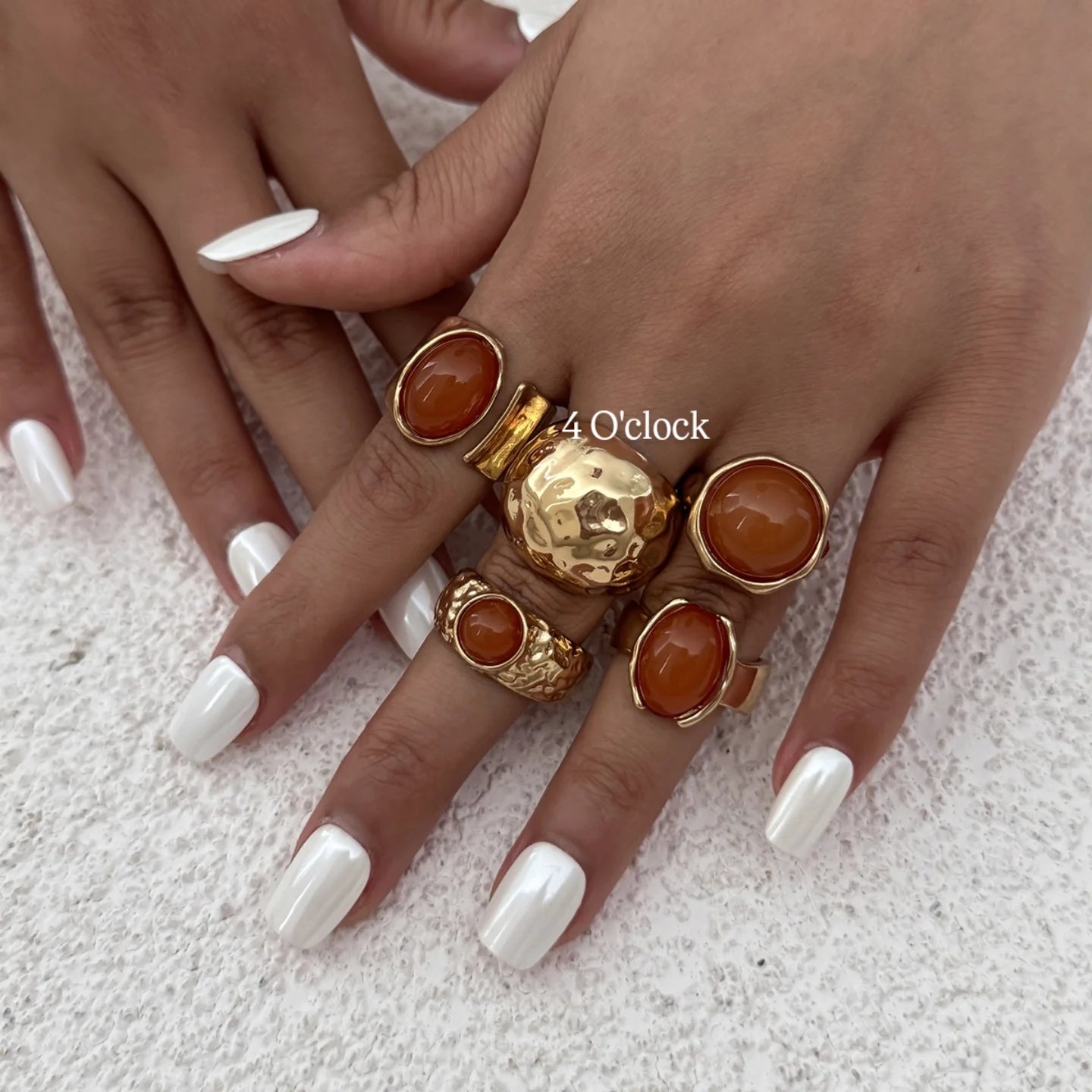 ✨RS98: Maximalistic Finger Ring Sets (Golden) - 5pcs (Full set adjustable)