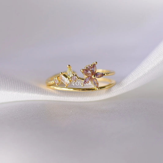 💍R242: Stainless Steel Zircon Minimalistic Finger Ring: Dahlia (1pc) (With Box)✨